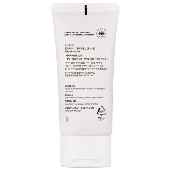 PA++++ - сонцезахисний крем - Aloe 54.2 Aqua Tone-Up Sunscreen - 50ml Cosrx_16601 фото
