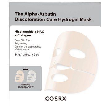 COSRX - Arbutin Discoloration Hydrogel Mask - Набір гідрогелевих освітлювальних масок з альфа-арбутином - 34gx3шт cosrx_27141 фото