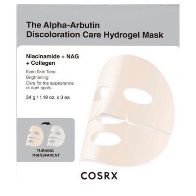COSRX - Arbutin Discoloration Hydrogel Mask - Набір гідрогелевих освітлювальних масок з альфа-арбутином - 34gx3шт cosrx_27141 фото