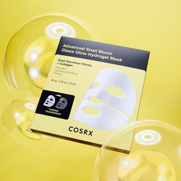 COSRX - Advanced Snail Mucin Glass Glow Hydrogel Mask - Набір гідрогелевих масок зі слизом равлика - 34gx3шт. cosrx_23819 фото